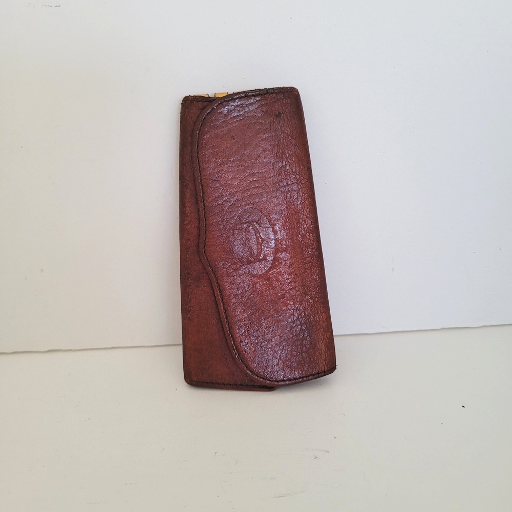 Cartier Paris Vintage Burgundy Leather‎ 4 Hook Key Holder Wallet Must de Cartier